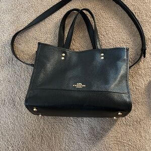 Coach Black Leather Tote Bag